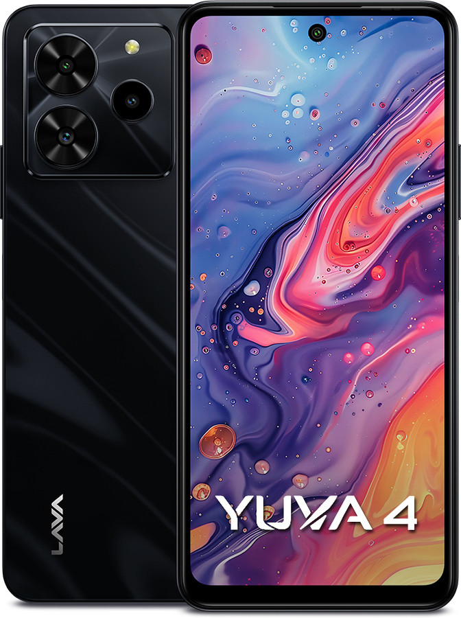Lava Yuva 4 (4GB RAM, 128GB) - Glossy Black