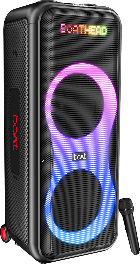Boat Partypal 600,Animated Text Display,Wireless Karaoke Mic, Led 220 W Bluetooth Tower Speaker Flipkart Deal