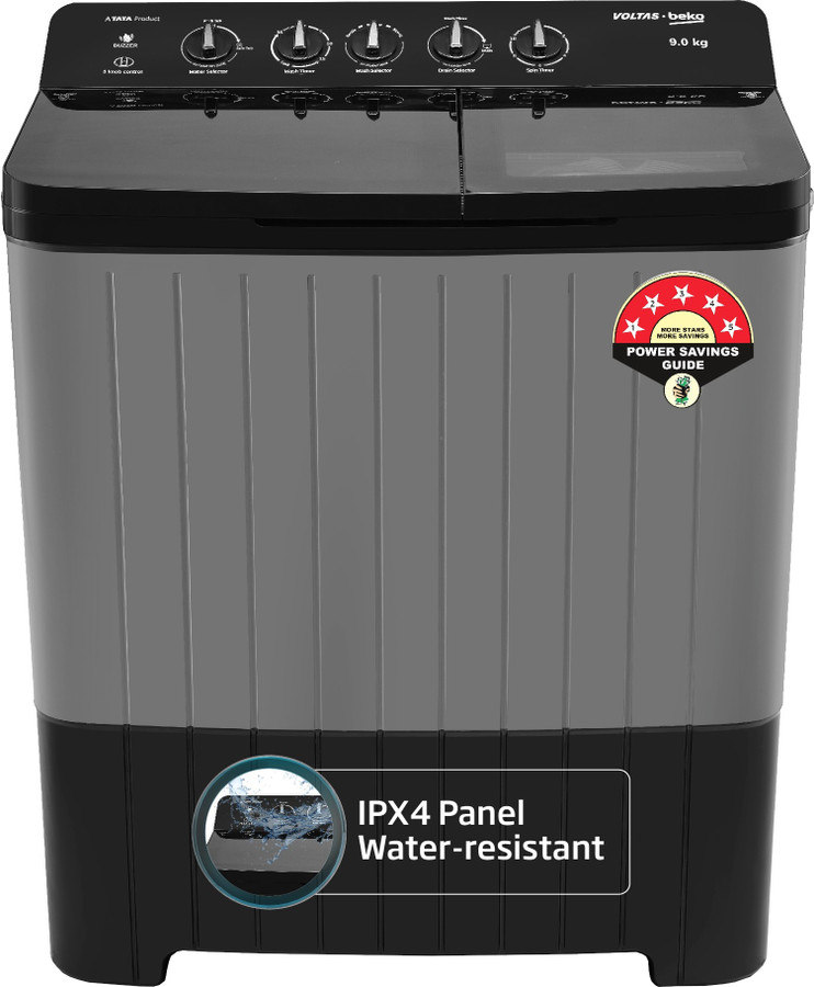Voltas Beko 9 Kg Semi Automatic Top Load Washing Machine Black, Grey Flipkart Deal