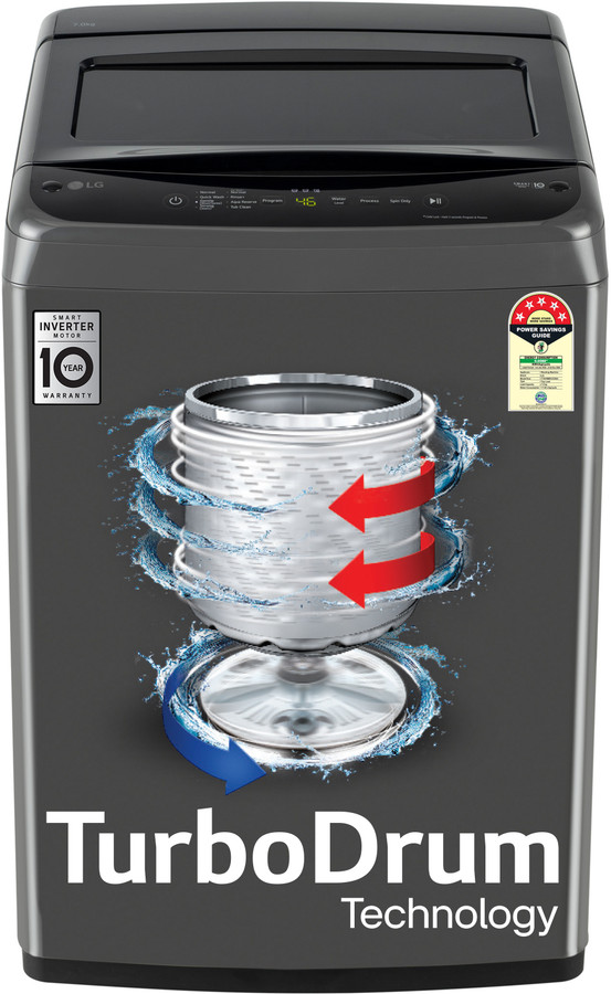 LG 7 kg 5 Star, Smart Inverter Technology, TurboDrum, Smart Diagnosis with Soft Closing Door Fully Automatic Top Load Washing Machine Black(T70VBMB1Z) Flipkart Deal
