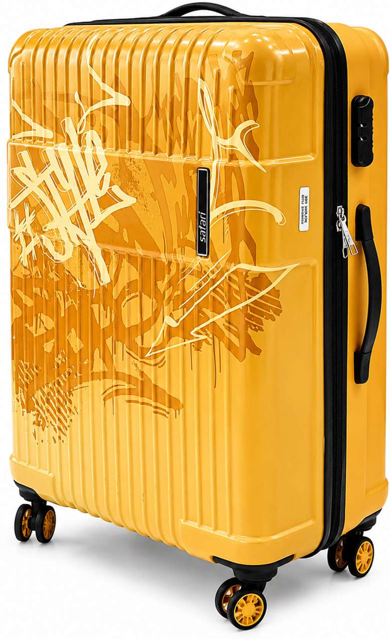 SAFARI Printed hard Suitcase trolley bag with 360° Wheeling 8 wheeler ...