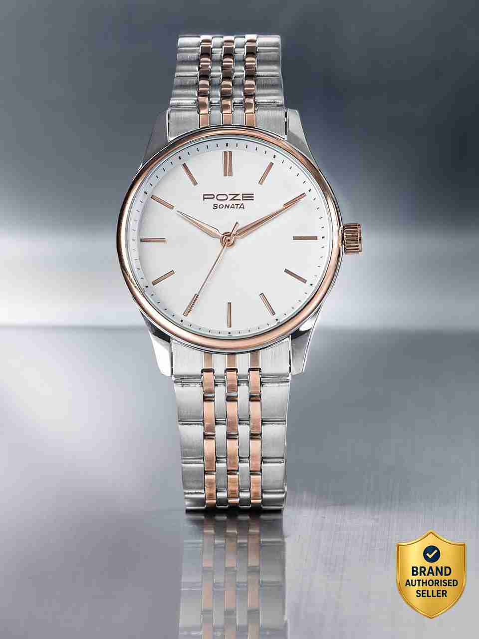 Sonata Poze Bi-Metal Breeze White Men's Watch - Image 9
