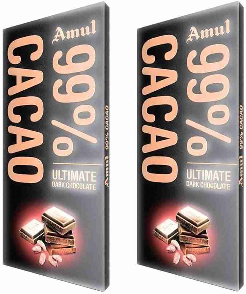 Amul 99% CACAO ULTIMATE DARK CHOCO WITH LOTS OF COCOA Bar Price in ...