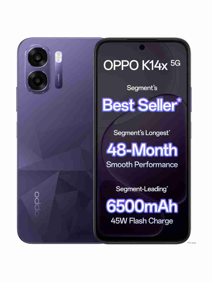OPPO K14x 5G | Charge Fast, Shoot Sharp | BBD price at ₹16,999