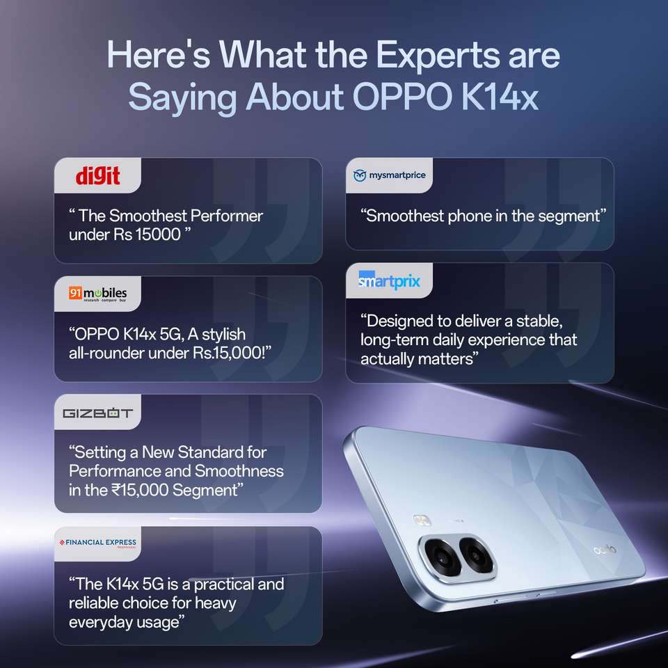 OPPO K14x 5G | Charge Fast, Shoot Sharp | BBD price at ₹16,999