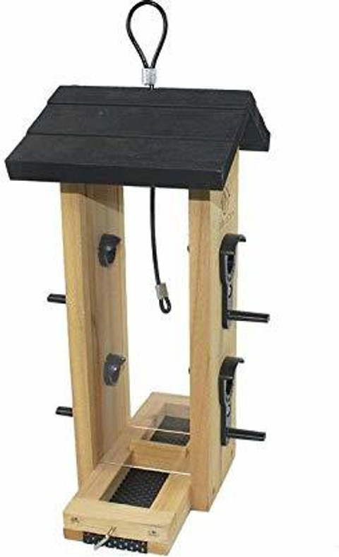 Sri Hanging Platform Wooden Bird Feeder With Easy To Clean
