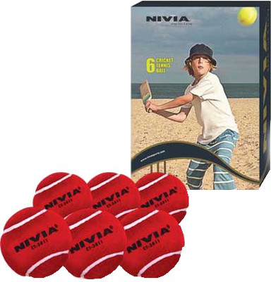 Nivia Cricket Tennis Ball(Pack of 6, Yellow)