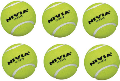 Nivia Cricket Tennis Ball (Pack of 6, Yellow)