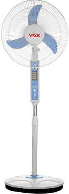 Vox VX01 Multipurpose Rechargeable 3 Blade Pedestal Fan (White)