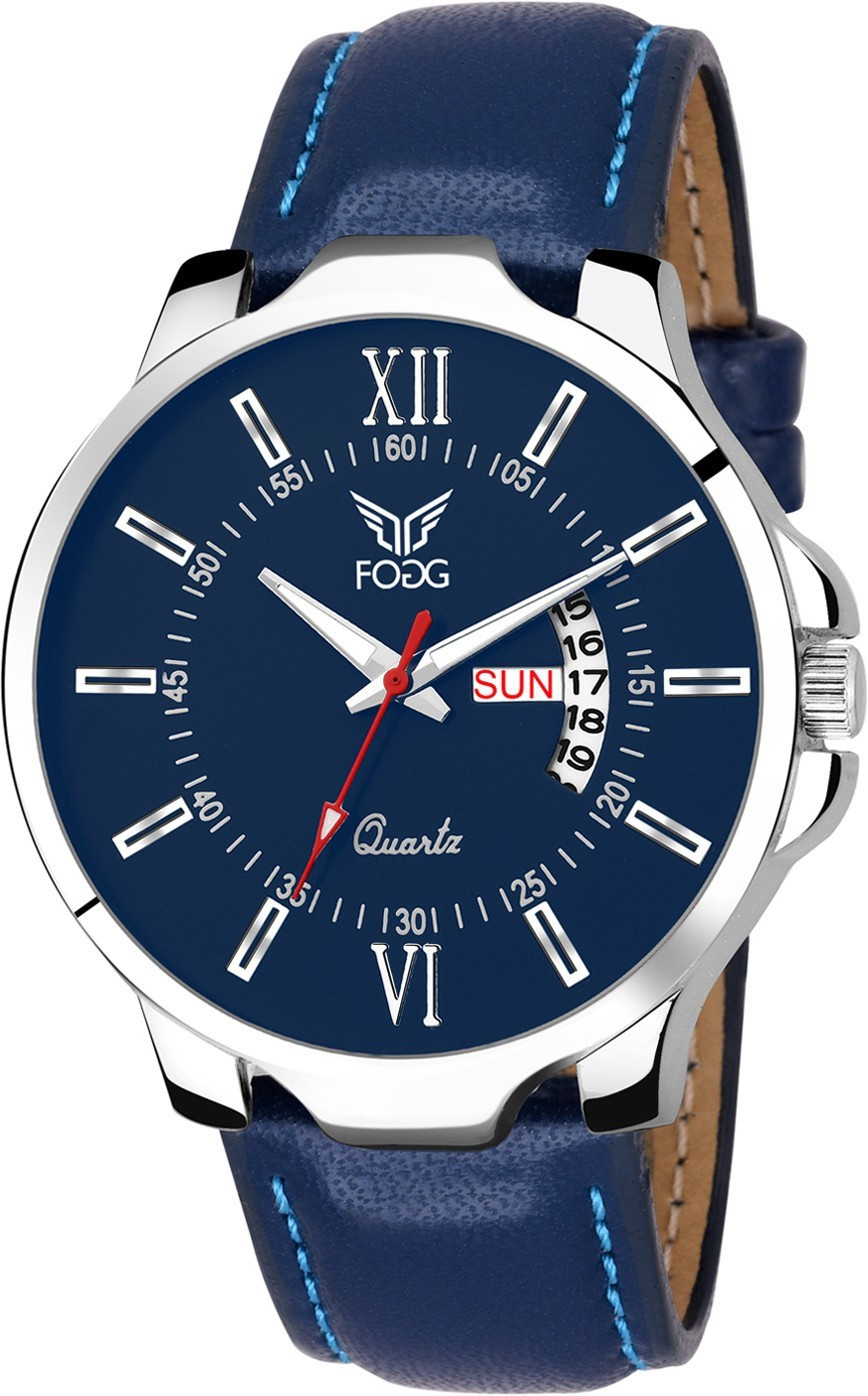 Fogg fogg 1141 blue day and date analog watch for men ali2bd
