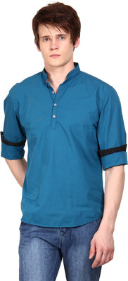 i-VOC Solid Men's Straight Kurta