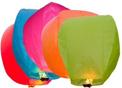NE Multicolor Paper Sky Lantern (90 cm X 50 cm, Pack of 5) NE Multicolor Paper Sky Lantern (90 cm X 50 cm, Pack of 5)