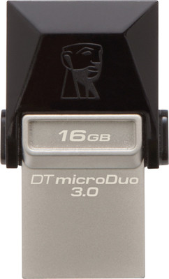 Kingston Data Traveler 3.0 MicroDuo 16 GB On-The-Go Pendrive (Black)