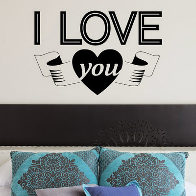 66% OFF on DeStudio Love You Heart Modern Cute Decal Vinyl Wall Sticker ...