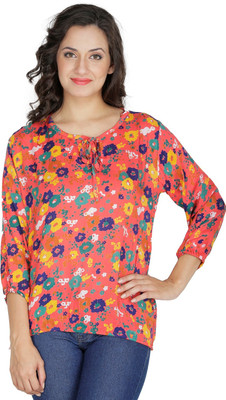 MAYRA Party 3/4 Sleeve Floral Print Women Multicolor Top MAYRA Party 3/4 Sleeve Floral Print Women Multicolor Top