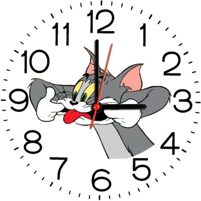 23% OFF on Ellicon B283 Funny Cartoon Tom Psd Analog Wall Clock White ...